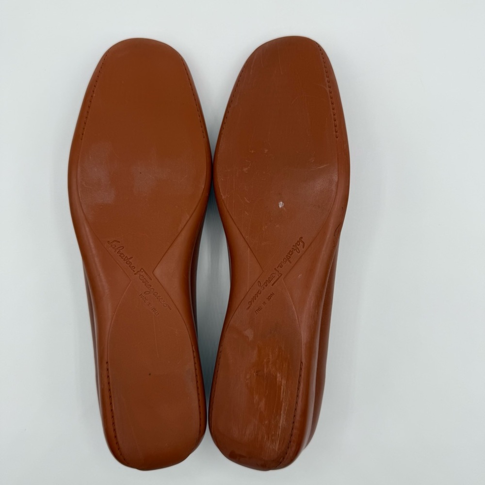 Salvatore Ferragamo Vintage Brown Driving Leather Loafers Size 8 - 2A - Picture 12 of 17